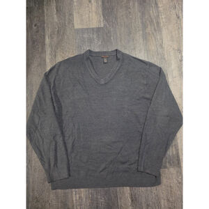 Dockers Gray V Neck Long Sleeve Sweater Size 3XLT Big and Tall